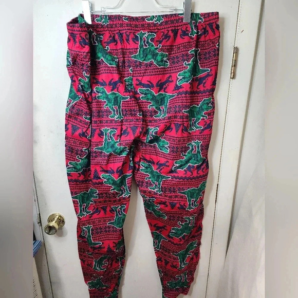NWT Place Adult Size XXXL, 2 Pc Set Pajamas Christmas Tree-Rex - Picture 4 of 14